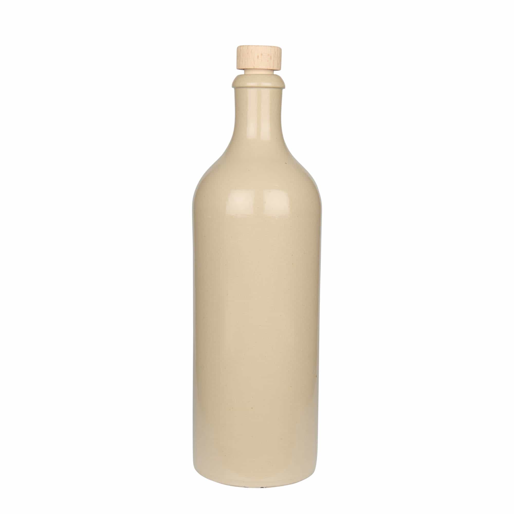 750 ml Bottiglia in ceramica, ceramica grès, beige, imboccatura: fascetta