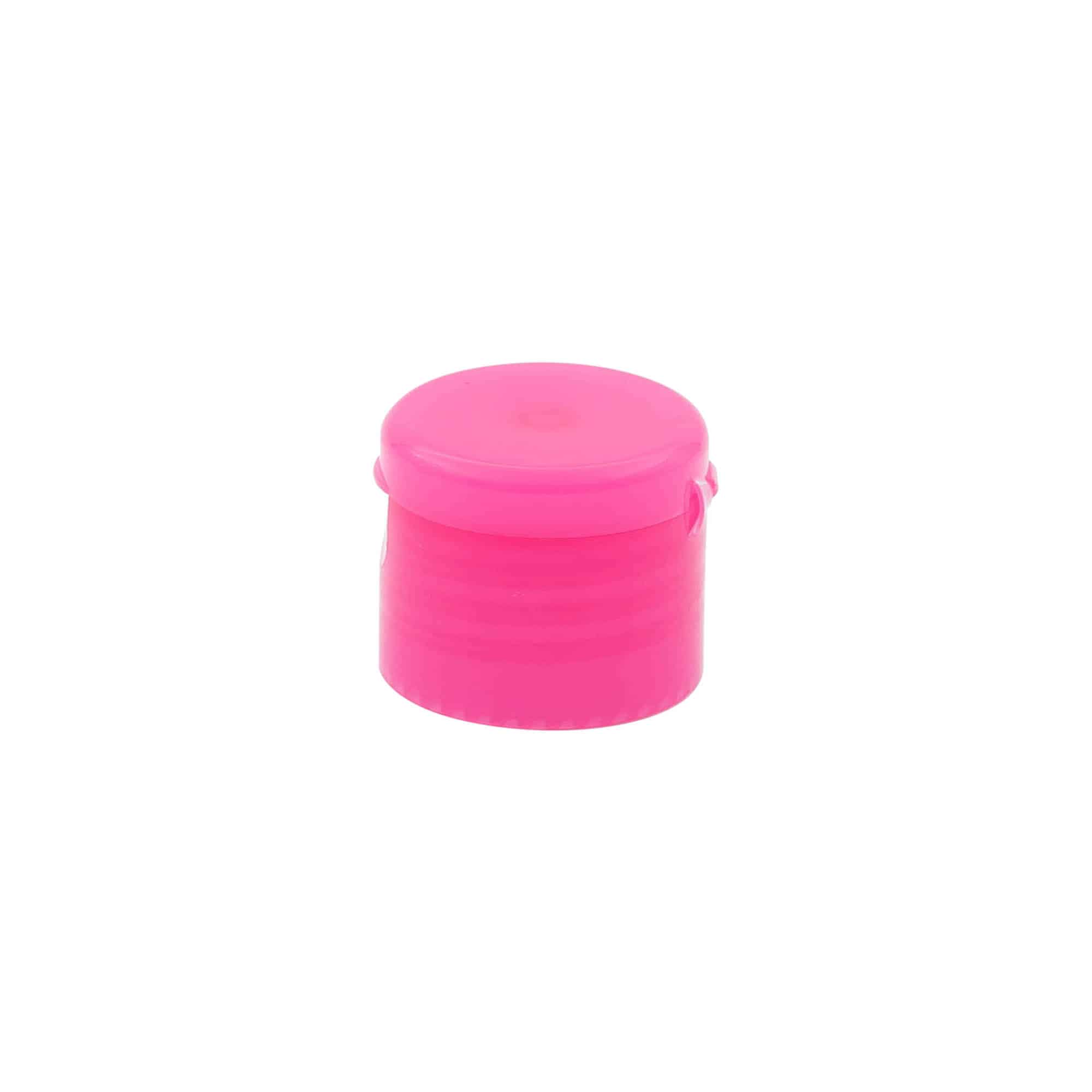 Tappo a vite con cerniera Flip-Top, plastica PP, rosa, per imboccatura: GPI 24/410