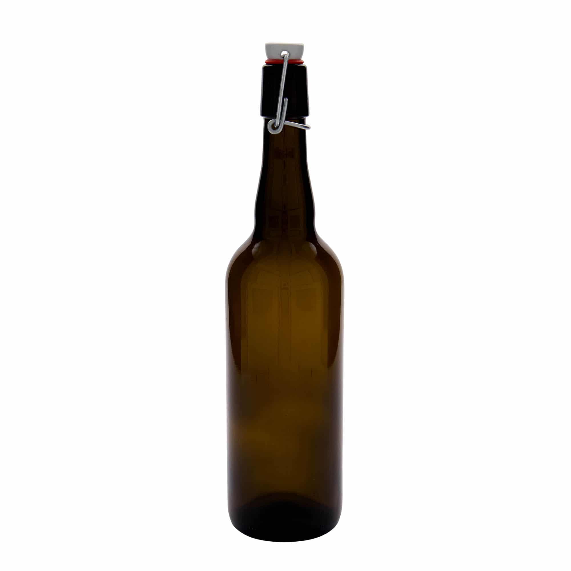 750 ml Bottiglia da birra Belga, vetro, marrone, imboccatura: tappo meccanico