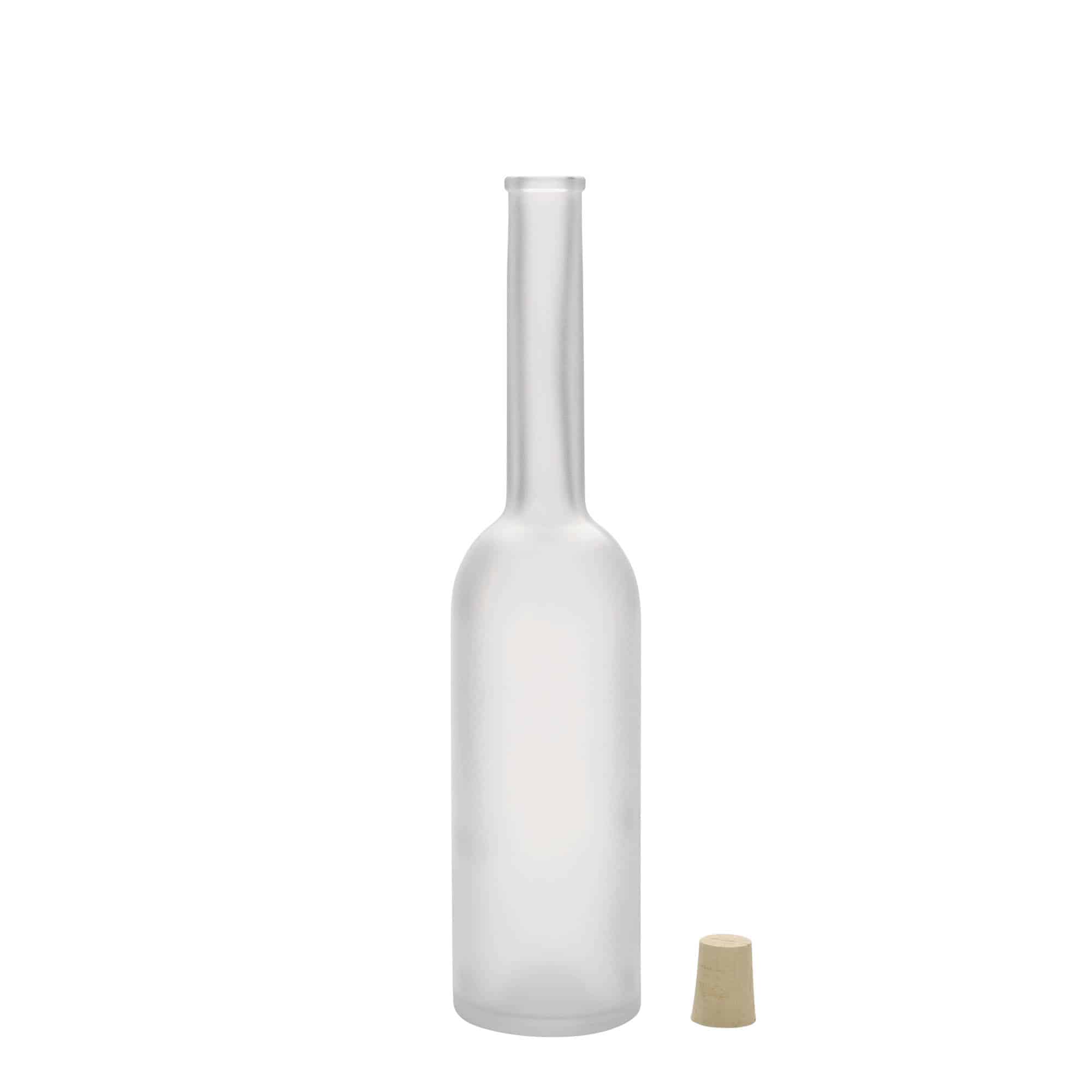 200 ml Bottiglia di vetro 'Opera', effetto ghiaccio, imboccatura: fascetta