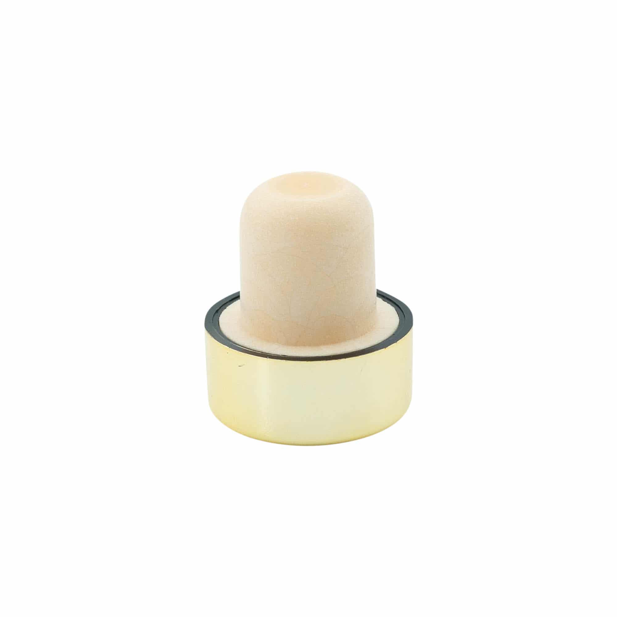 Tappo a fungo 19 mm, plastica, oro, per imboccatura: fascetta