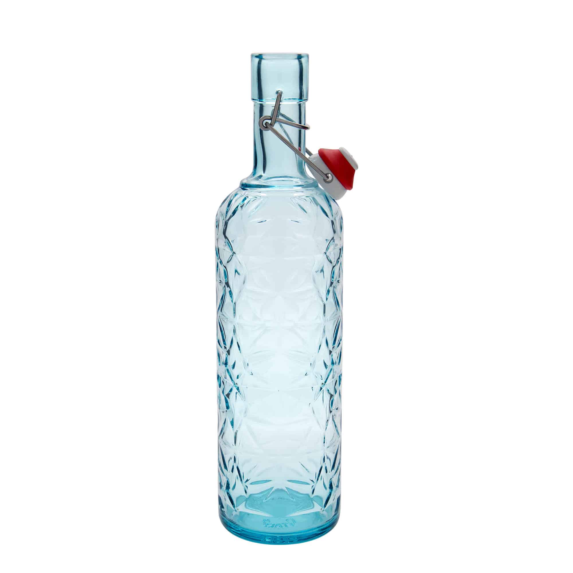 1.000 ml Bottiglia di vetro 'Oriente', azzurro, imboccatura: tappo meccanico