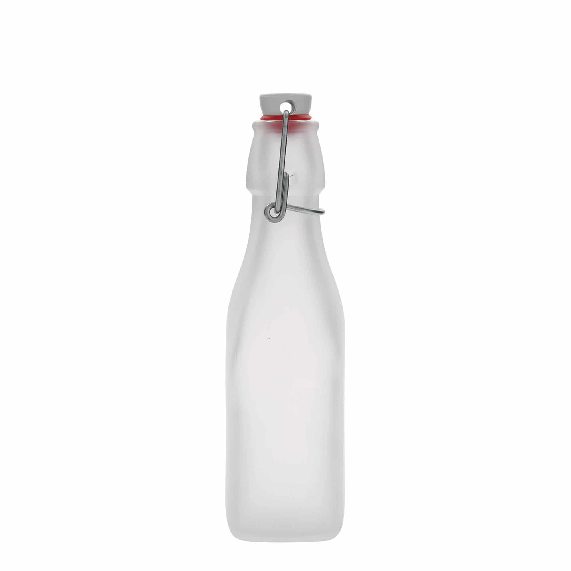 250 ml Bottiglia di vetro 'Swing', quadrata, bianco, imboccatura: tappo meccanico