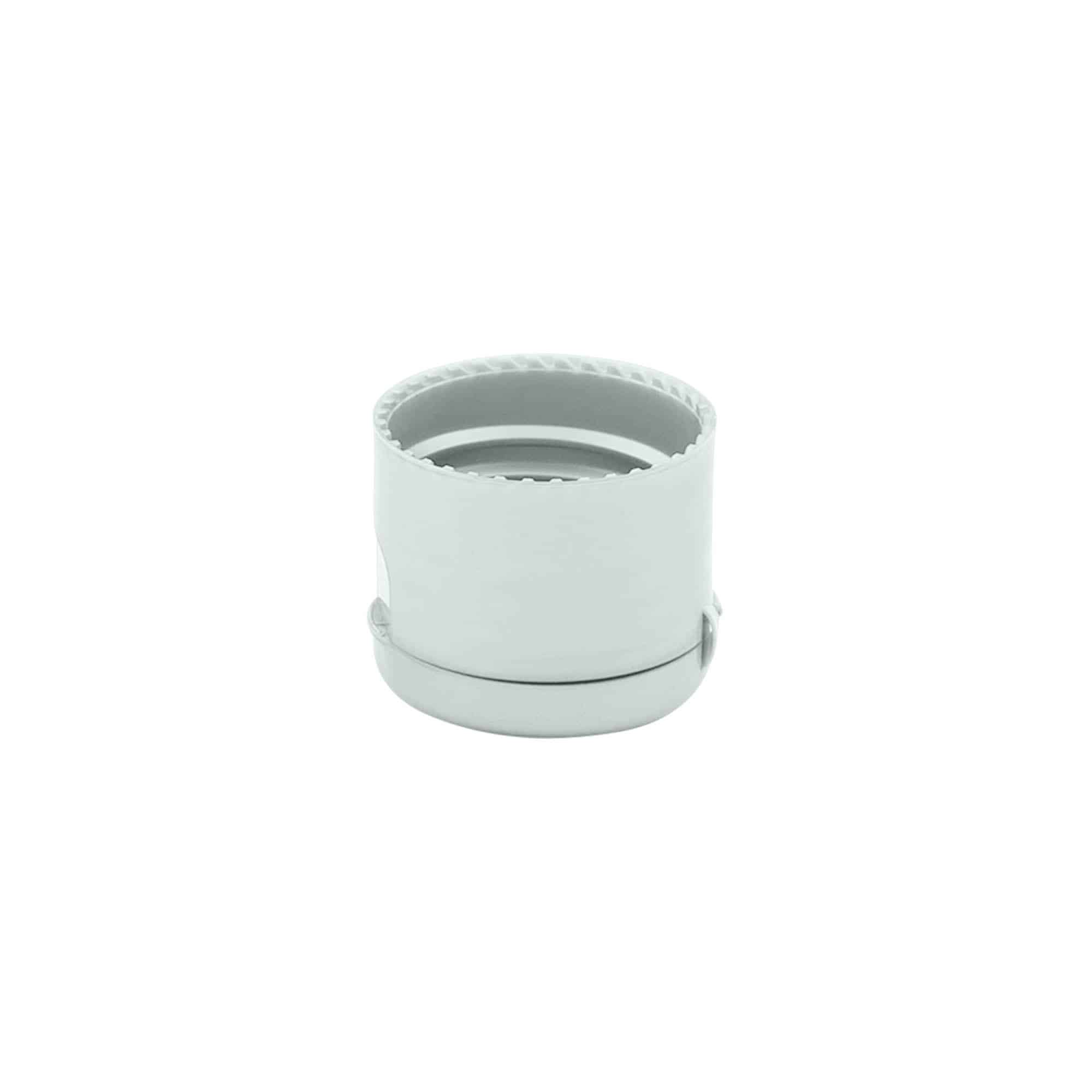 Tappo a vite con cerniera Flip-Top, plastica PP, argento, per imboccatura: GPI 24/410