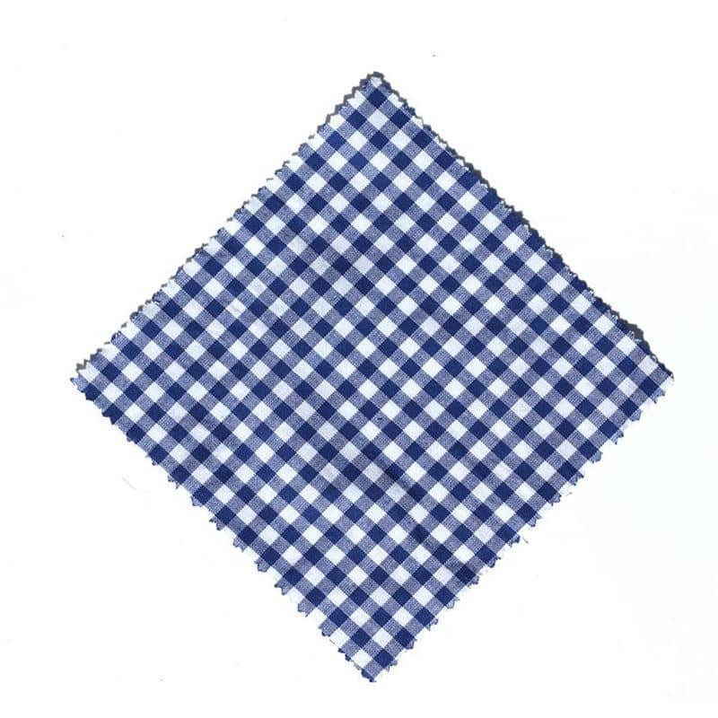 Copri vasetti in stoffa a quadretti 12x12, quadrati, tessuto, blu scuro, imboccatura: TO38-TO53