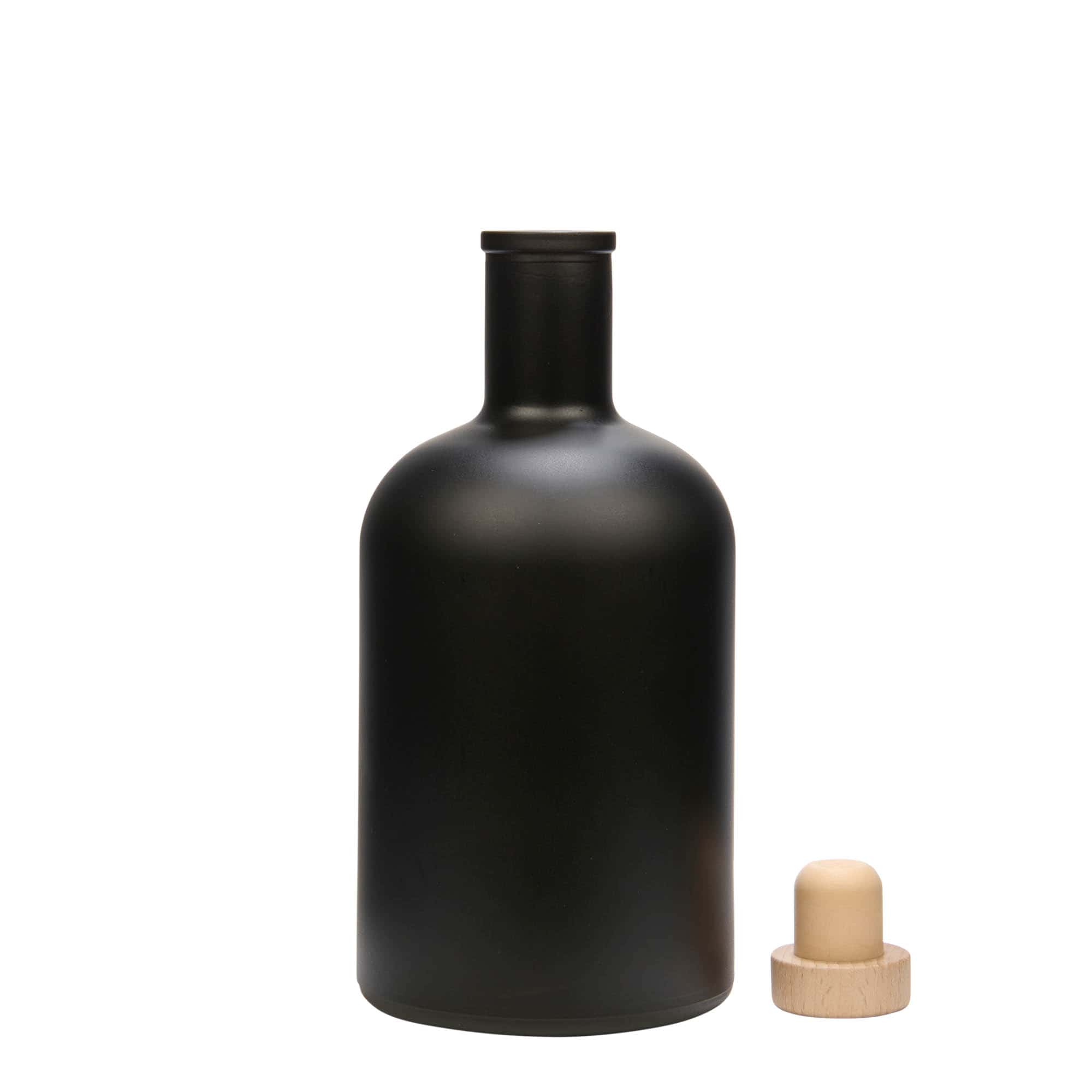 700 ml Bottiglia di vetro 'Gerardino', nero, imboccatura: fascetta