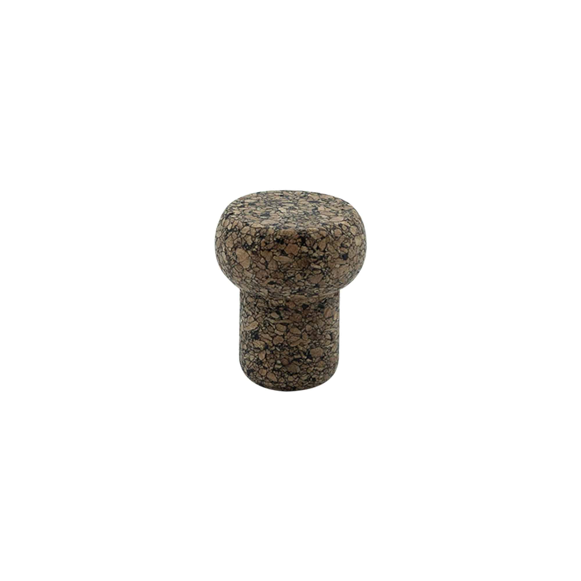 Tappo a fungo 'Barrel' 19,5 mm, Corkcoal, per imboccatura: fascetta